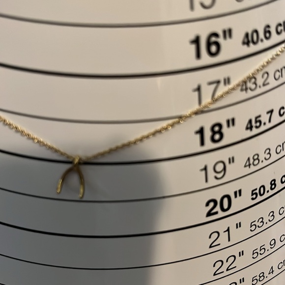 14kt GF Wishbone Gold Plated Necklace Dainty Pendant - Picture 2 of 2